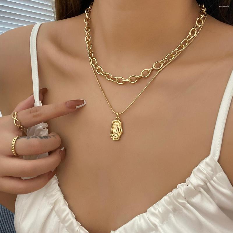 Chains AENSOA Punk Multilayer Gold Color Chunky Chain Choker Necklace For Women Fashion Irregular Geometric Pendant 2022 Trend
Chains AENSOA Punk Multilayer Gold Color Chunky Chain Choker Necklace For Women Fashion Irregular Geometric Pendant 2022 Trend