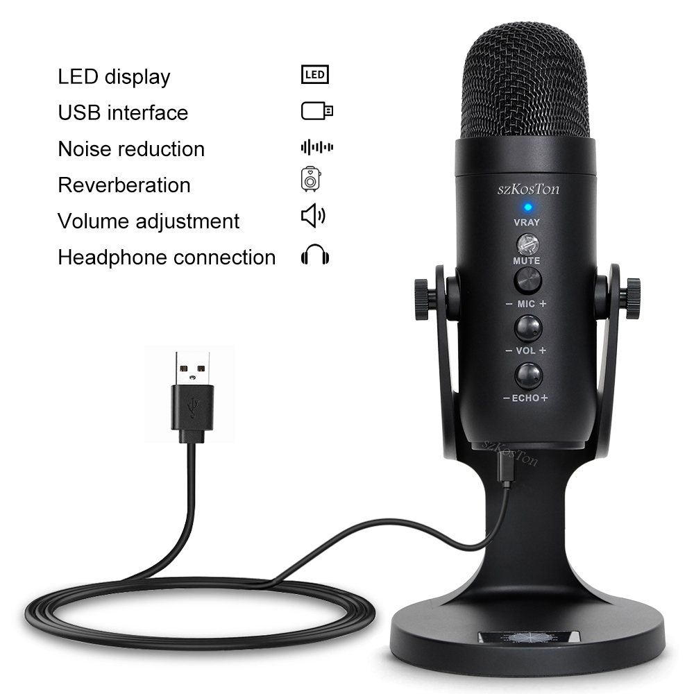 Microphones MU900 Condenser Microphone Studio Recording USB Microphone for PC Computer Streaming Video Gaming Podcasting Singing Mic Stand 221115