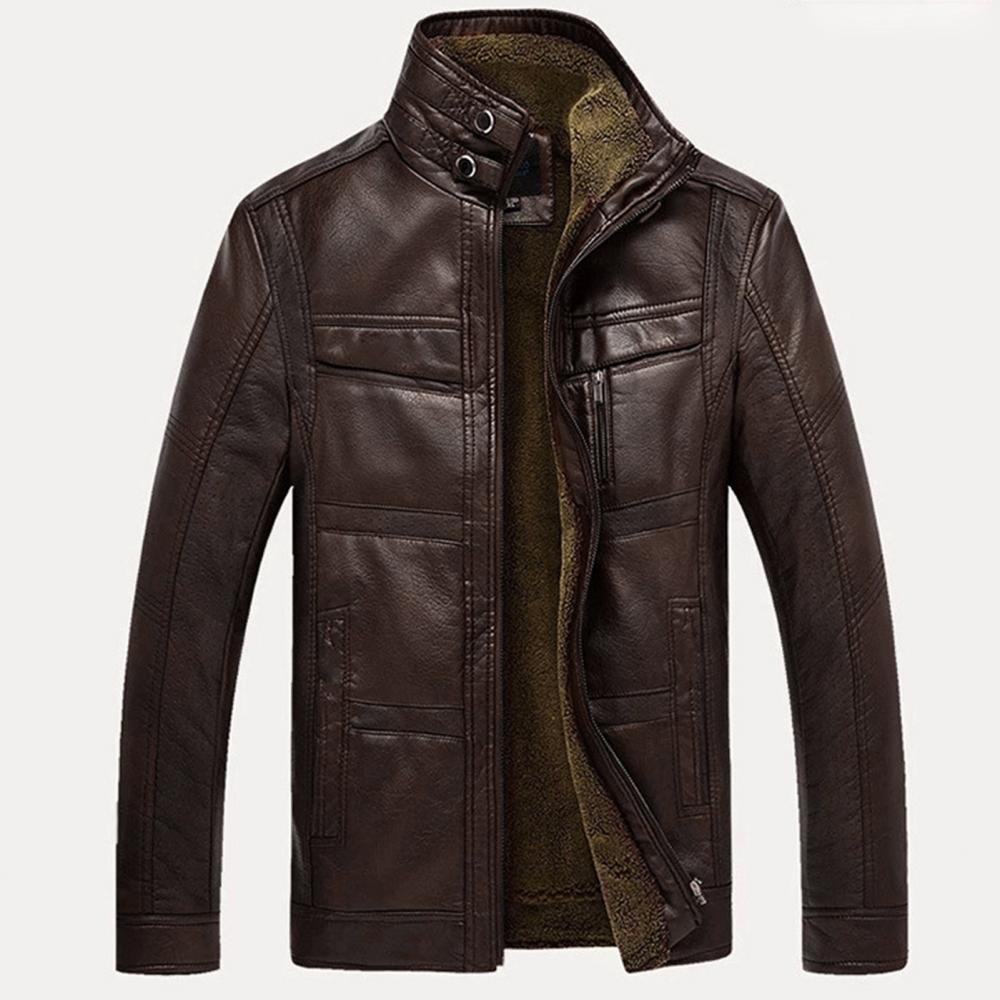 Men's Fur Faux Fur Jacket Long Sleeve Warm Stand Collar Faux Leather Men Fleece Lined Zip Short Jacket 221114, Dark coffee
Men's Fur Faux Fur Jacket Long Sleeve Warm Stand Collar Faux Leather Men Fleece Lined Zip Short Jacket 221114, Dark coffee
