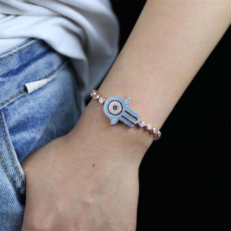 Charm Bracelets Fashion CZ Tennis Hamsa Hand Men Women Lucky Micro Pave Colored Braid Adjustable Pulseira Masculina Gifts
Charm Bracelets Fashion CZ Tennis Hamsa Hand Men Women Lucky Micro Pave Colored Braid Adjustable Pulseira Masculina Gifts