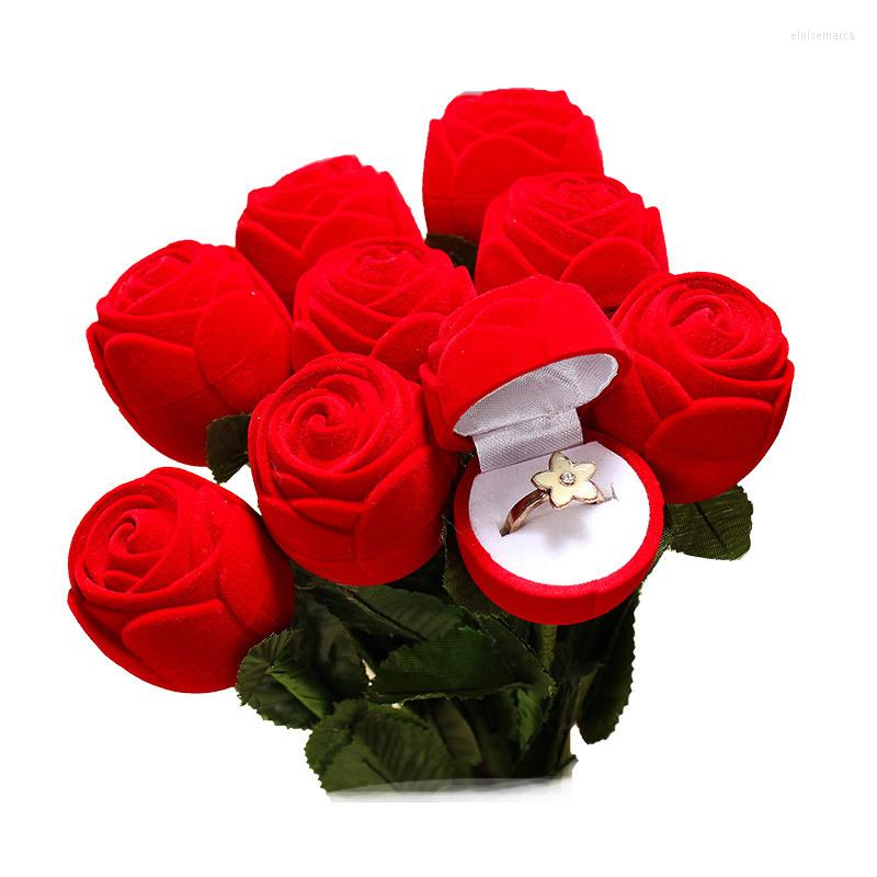 Jewelry Pouches Creative Rose Ring Box Flower Flocking Holder Velvet Wedding Propose Engagement Valentine Day Gift Packing Case
Jewelry Pouches Creative Rose Ring Box Flower Flocking Holder Velvet Wedding Propose Engagement Valentine Day Gift Packing Case
