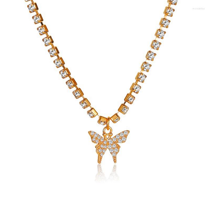 Chains Charming Butterfly Shaped Pendant Full Glass Gold Color Chain Necklace For Women Female Jewelry Birthday's Party Gift
Chains Charming Butterfly Shaped Pendant Full Glass Gold Color Chain Necklace For Women Female Jewelry Birthday's Party Gift