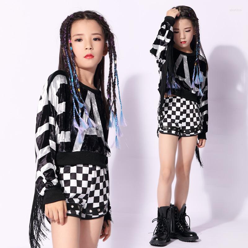 Stage Wear Children Black & White Jazz Dance Costume Set Performance Kids Plaid Fringe Hip Hop Street Girl, As the picture
Stage Wear Children Black & White Jazz Dance Costume Set Performance Kids Plaid Fringe Hip Hop Street Girl, As the picture