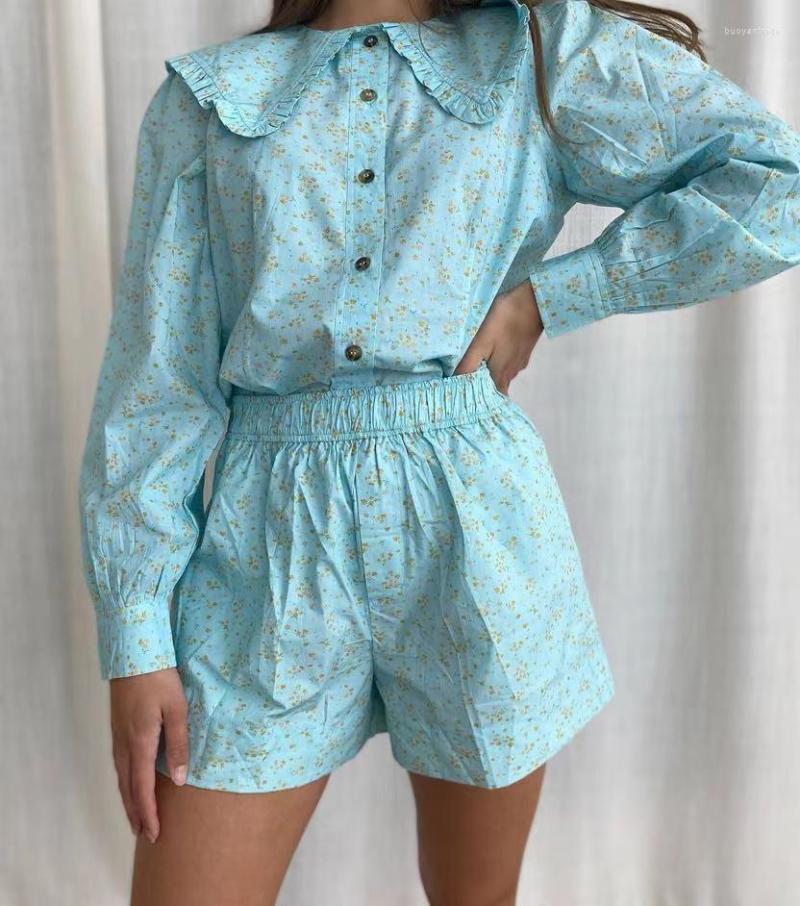 Women' Shorts 2022 Fashion Blue Floral Print Elastic Waist Loose With Pockets Female Simple
Women' Shorts 2022 Fashion Blue Floral Print Elastic Waist Loose With Pockets Female Simple