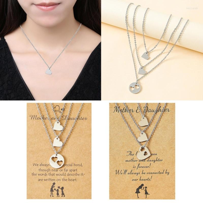 Chains 3 Pcs Matching Parent-child Necklace Stainless Steel Hollow Love Heart Shape Card Necklaces Gift For Mom Daughter
Chains 3 Pcs Matching Parent-child Necklace Stainless Steel Hollow Love Heart Shape Card Necklaces Gift For Mom Daughter