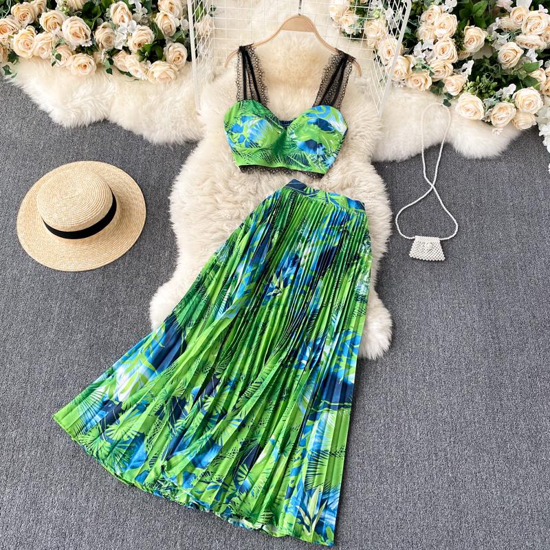 Work Dresses Women Sexy Lace Spaghetti Strap Top And Long Floral Pleated Skirt Casual Holiday Style Sets TN257, Black
Work Dresses Women Sexy Lace Spaghetti Strap Top And Long Floral Pleated Skirt Casual Holiday Style Sets TN257, Black