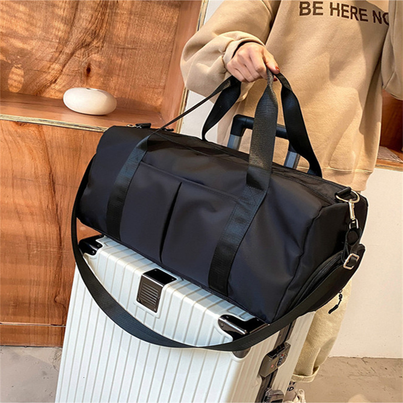 Duffel Bags Fashion Travel Women Cabin Tote Handbag Oxford Cloth Shoulder Solid Color Weekender Gym Man 221114, Black
Duffel Bags Fashion Travel Women Cabin Tote Handbag Oxford Cloth Shoulder Solid Color Weekender Gym Man 221114, Black