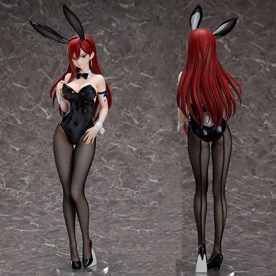 

1 4 Scale Japanese Anime FAIRY TAIL ing B-style Erza Scarlet BUNNY Ver PVC Action Figure Toy Game Collection Model Doll Gift Q0722210n, No retail box