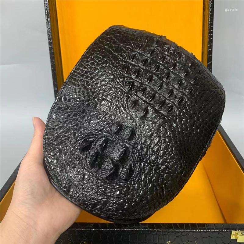 Berets Authentic Real True Crocodile Skin Men's Winter Beret Hat Genuine Exotic Alligator Leather Male Black Flat Cabbie Sboy Cap
Berets Authentic Real True Crocodile Skin Men's Winter Beret Hat Genuine Exotic Alligator Leather Male Black Flat Cabbie Sboy Cap
