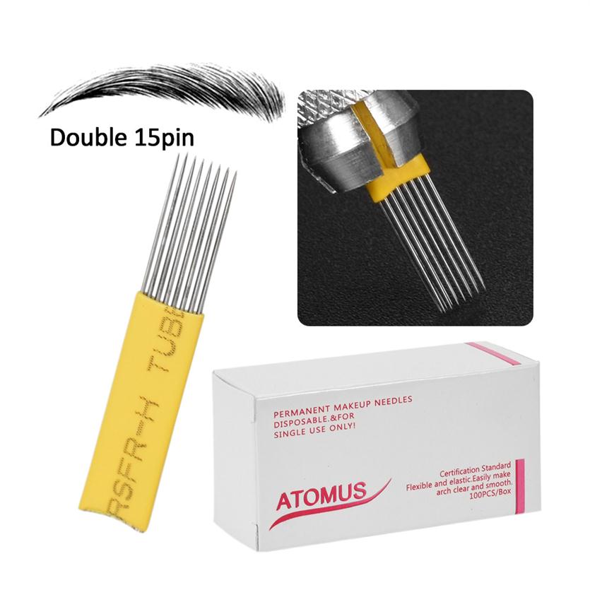 100PCS 12 14 9 15 18 Flat Shape Tattoo Needles Permanent Makeup Eyebrow Embroidery Blade For 3D Microblading Manual Tattoo Pen310W
100PCS 12 14 9 15 18 Flat Shape Tattoo Needles Permanent Makeup Eyebrow Embroidery Blade For 3D Microblading Manual Tattoo Pen310W