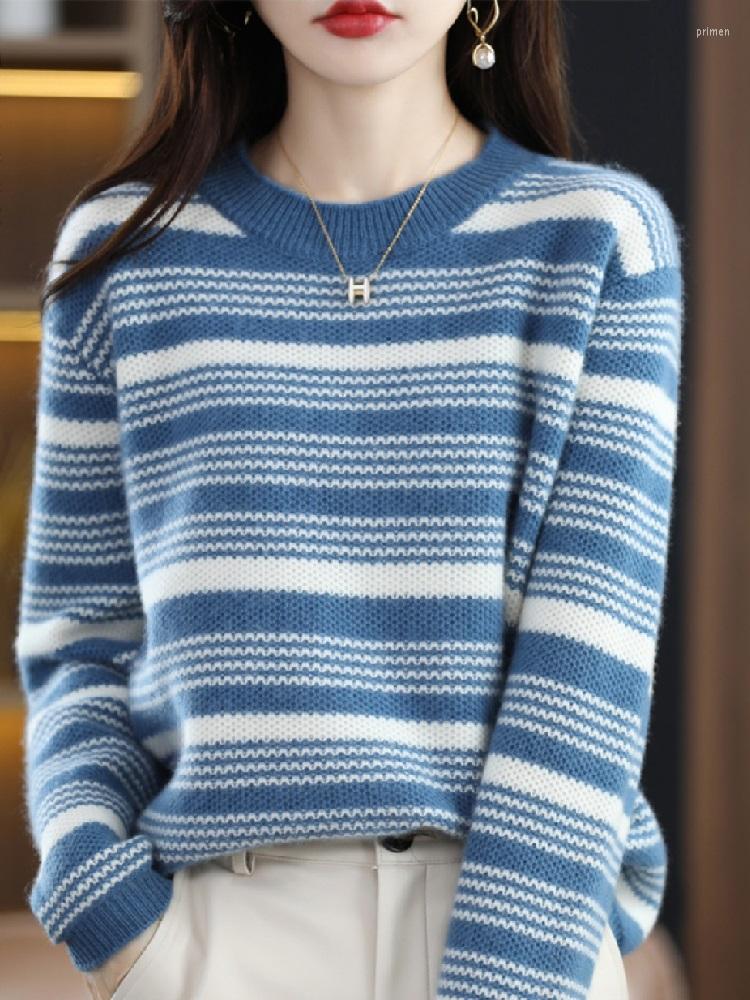 Women's Sweaters TuangBiang Autumn 2022 Vintage Wave Striped Cotton Pullover O-Neck Ladies Elegant Sweater Elasticity Winter Warm Knitting, Blue
Women's Sweaters TuangBiang Autumn 2022 Vintage Wave Striped Cotton Pullover O-Neck Ladies Elegant Sweater Elasticity Winter Warm Knitting, Blue