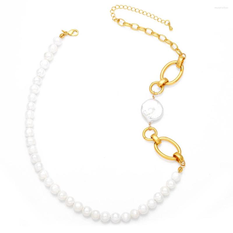 Pendant Necklaces FLOLA Handmade Freshwater White Pearl For Women Gold Plated O Buckle Beaded Necklace Choker Party Jewelry Gift Nkeb484
Pendant Necklaces FLOLA Handmade Freshwater White Pearl For Women Gold Plated O Buckle Beaded Necklace Choker Party Jewelry Gift Nkeb484