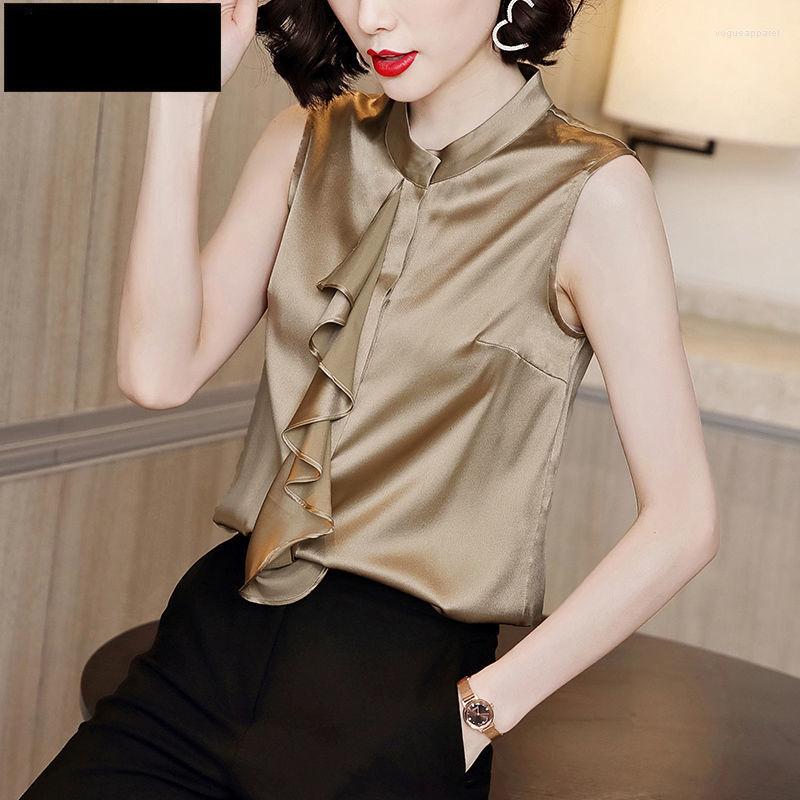 Women' Tanks Fashion Chiffon Tops Shirt Women Summer Loose Vest Satin Sleeveless Lace Top Office Lady Blouse M-4XL Blusones De Mujer E170, Hong
Women' Tanks Fashion Chiffon Tops Shirt Women Summer Loose Vest Satin Sleeveless Lace Top Office Lady Blouse M-4XL Blusones De Mujer E170, Hong