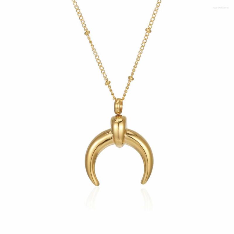 Chains Stainless Steel Gold Crescent Moon Pendant Necklace Fashion Ladies Women Rhinoceros Horn Jewelry Gift For Him
Chains Stainless Steel Gold Crescent Moon Pendant Necklace Fashion Ladies Women Rhinoceros Horn Jewelry Gift For Him