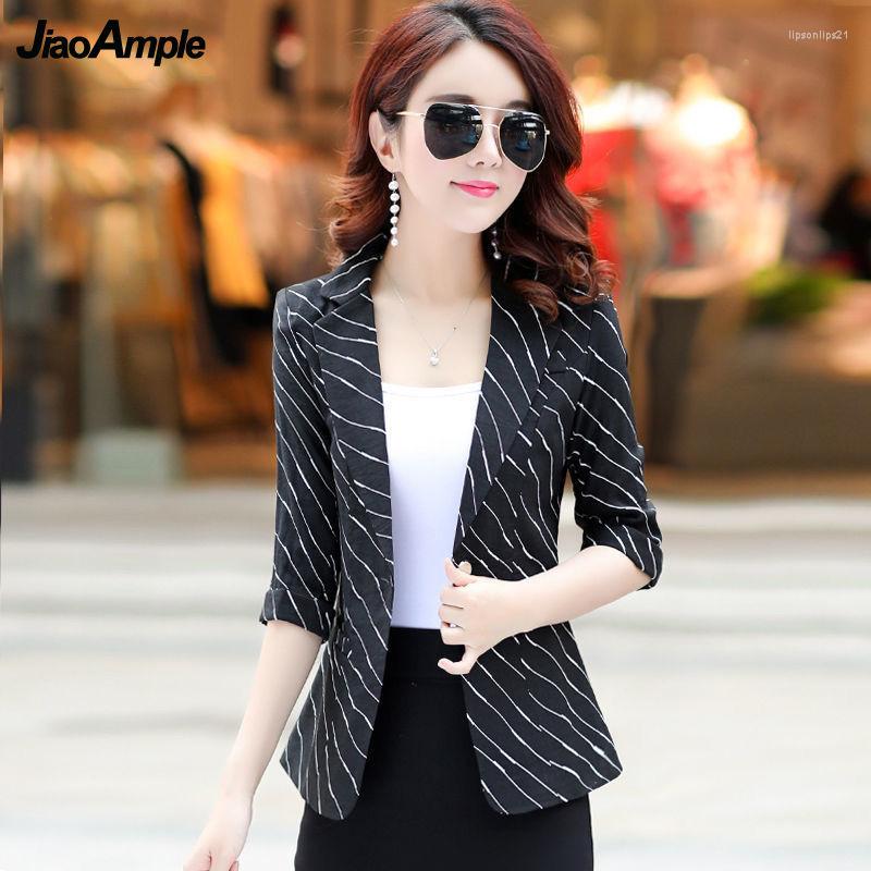 Women's Suits 2022 Spring Autumn Small Suit Coat Women's Striped 3/4 Sleeve Jacket Korean Casual Slim Crop Top Female Fashion Blazers, Black
Women's Suits 2022 Spring Autumn Small Suit Coat Women's Striped 3/4 Sleeve Jacket Korean Casual Slim Crop Top Female Fashion Blazers, Black