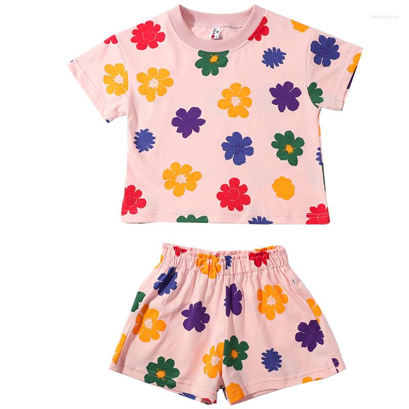 Clothing Sets Summer Girls Clothes Set Kids Outfits Casual Flower Printed T-shirt Shorts Suit Thin Cool, Pink
Clothing Sets Summer Girls Clothes Set Kids Outfits Casual Flower Printed T-shirt Shorts Suit Thin Cool, Pink