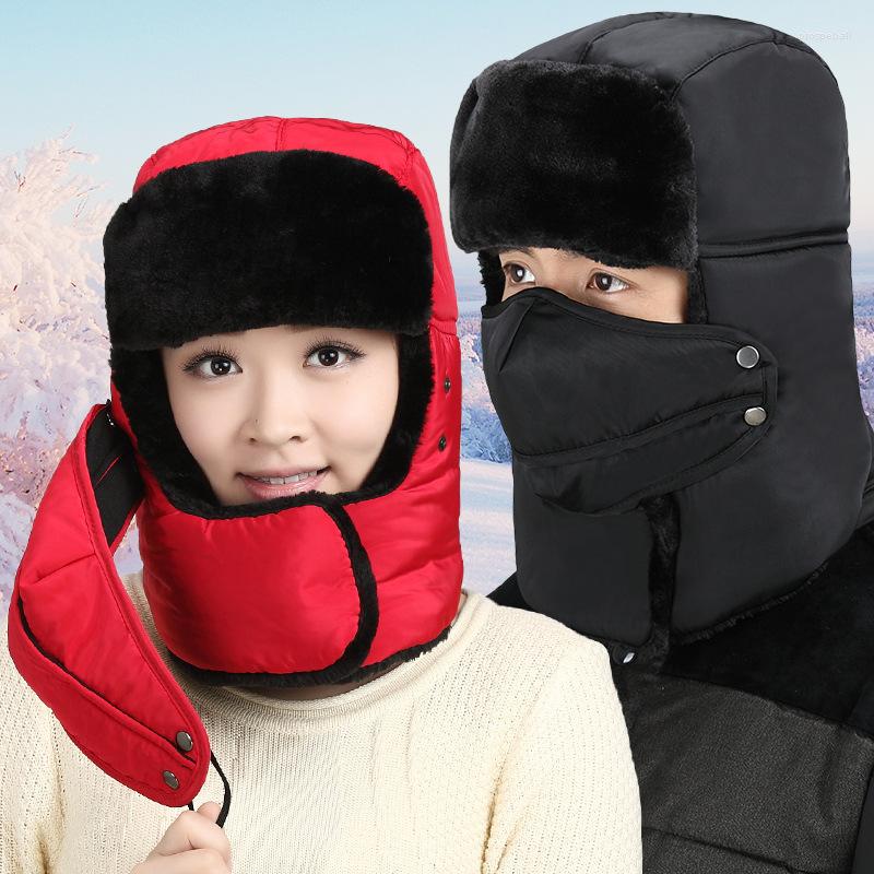 Berets Winter Thick Russian Bomber Hat Earflap Breathable Detachable Mask Hats Women Men Cold Warm Fur Headwear Ski Ushanka Caps, Black
Berets Winter Thick Russian Bomber Hat Earflap Breathable Detachable Mask Hats Women Men Cold Warm Fur Headwear Ski Ushanka Caps, Black
