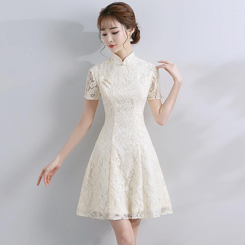 Ethnic Clothing 2022 Fashion Women Retro Temperament Improved Cheongsam Daily Wear Spring Summer Champagne Lace A-line Dress
Ethnic Clothing 2022 Fashion Women Retro Temperament Improved Cheongsam Daily Wear Spring Summer Champagne Lace A-line Dress