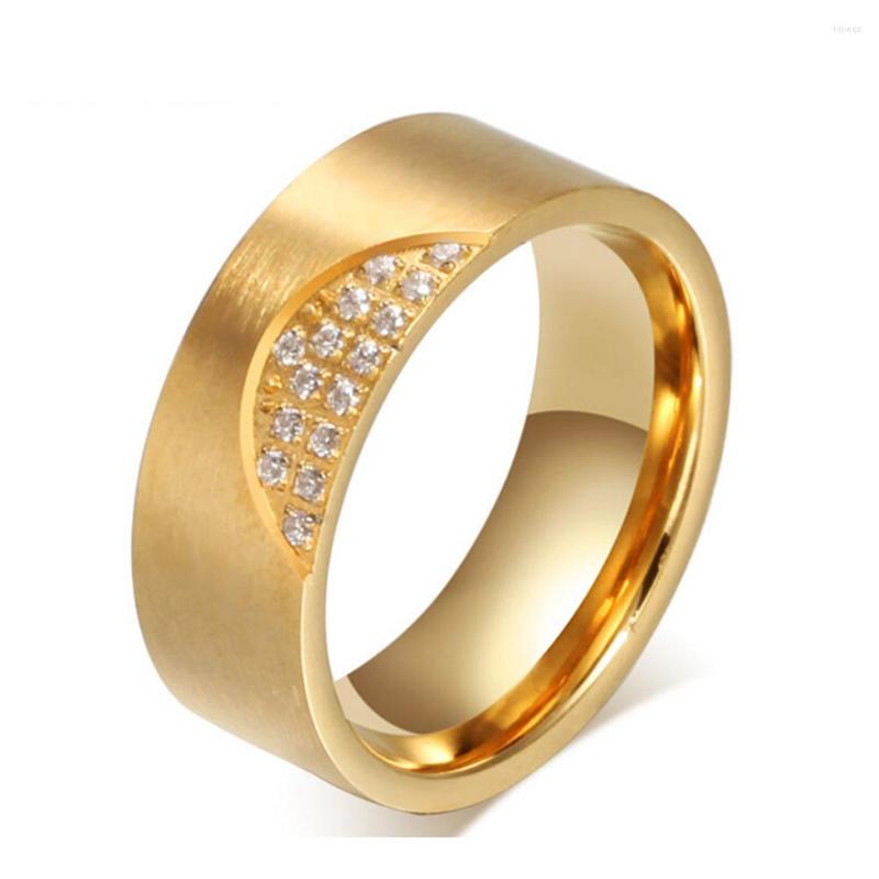 Wedding Rings Gold Color Stainless Steel Clear CZ Zircon Channel Setting Engagement Ring For Women
Wedding Rings Gold Color Stainless Steel Clear CZ Zircon Channel Setting Engagement Ring For Women