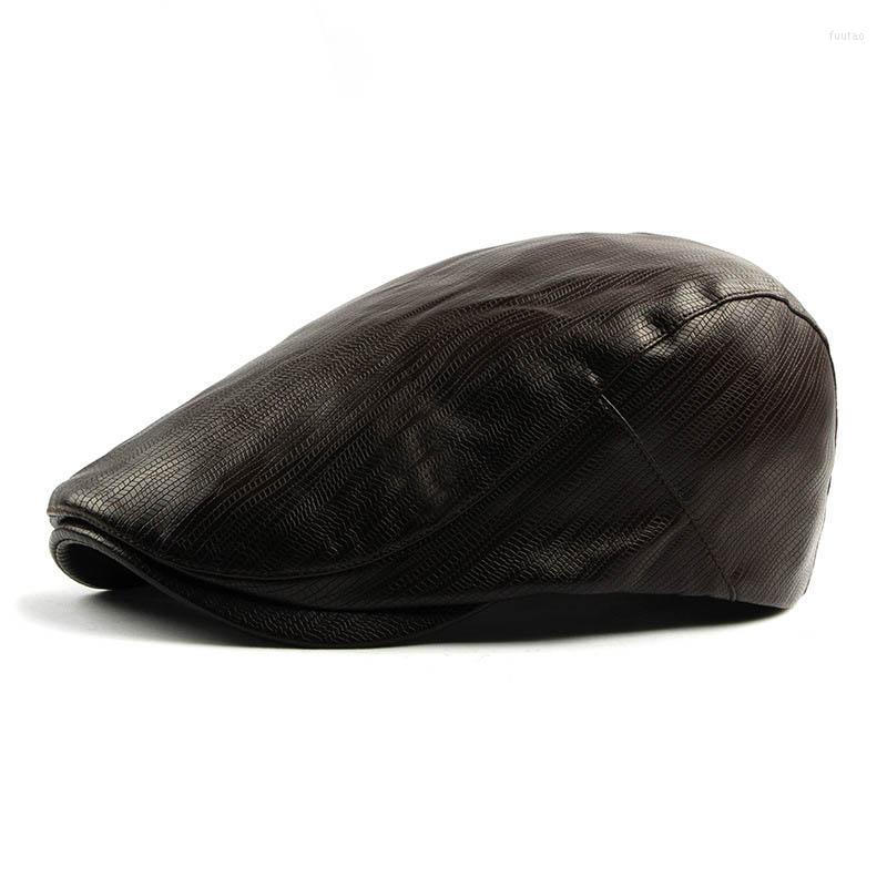 Berets High Quality Retro Adult Faux Leather Men PU Striped Cabbie Flatcap Hats For Women's Sboy Caps, Auburn
Berets High Quality Retro Adult Faux Leather Men PU Striped Cabbie Flatcap Hats For Women's Sboy Caps, Auburn