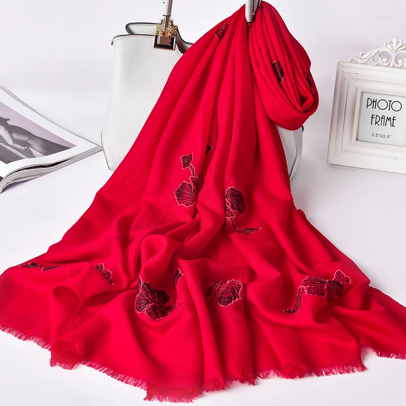 Scarves Autumn Winter Sheep Wool Red Scarf Women Shawls Wraps For Ladies Embroidery Soft Pashmina Warm Long 190x65cm
Scarves Autumn Winter Sheep Wool Red Scarf Women Shawls Wraps For Ladies Embroidery Soft Pashmina Warm Long 190x65cm