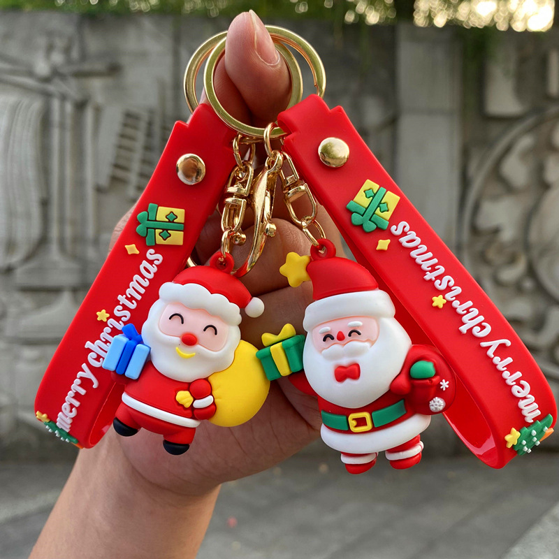 Party Favor New Christmas Series Soft Rubber Christmas Keychain Cartoon Santa Claus Key chain Bag Pendant Small Gifts
Party Favor New Christmas Series Soft Rubber Christmas Keychain Cartoon Santa Claus Key chain Bag Pendant Small Gifts