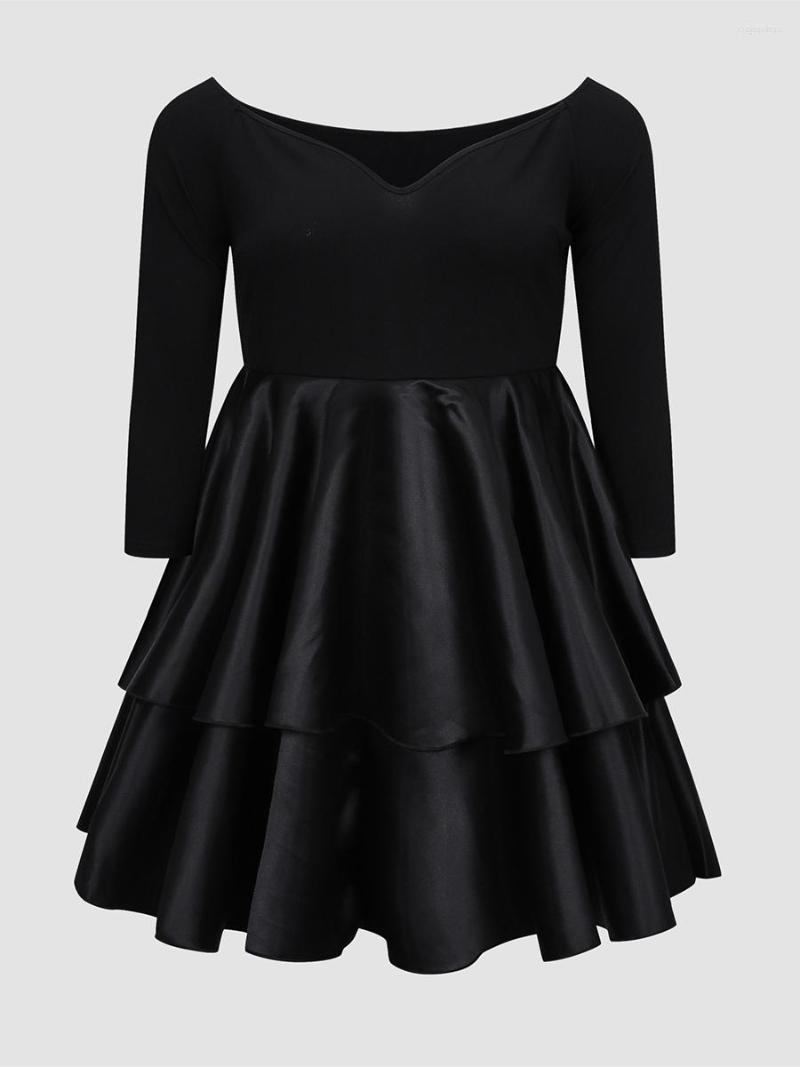 Plus Size Dresses Finjani For Women 2022 Party Solid Black Low-cut Dress Elegant, 0704
Plus Size Dresses Finjani For Women 2022 Party Solid Black Low-cut Dress Elegant, 0704