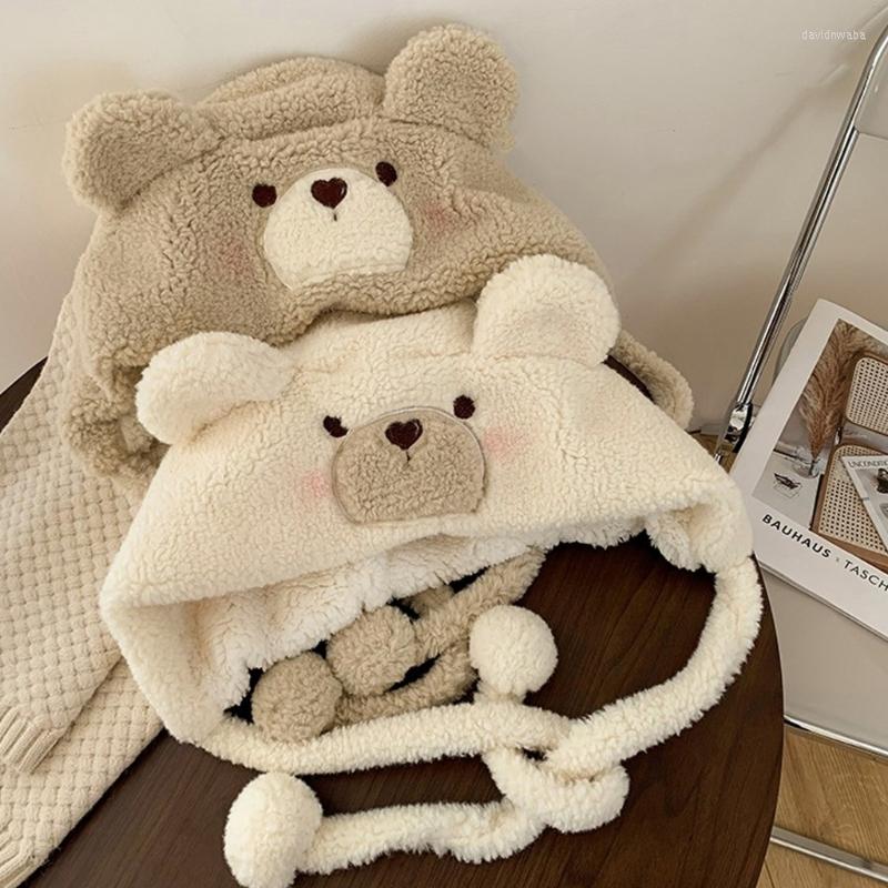 Berets Bear Ear Hat Earflap Ski Hooded Fleece Beanie Bomber Plush Trapper Winter Warm O27 22 Drop, White
Berets Bear Ear Hat Earflap Ski Hooded Fleece Beanie Bomber Plush Trapper Winter Warm O27 22 Drop, White