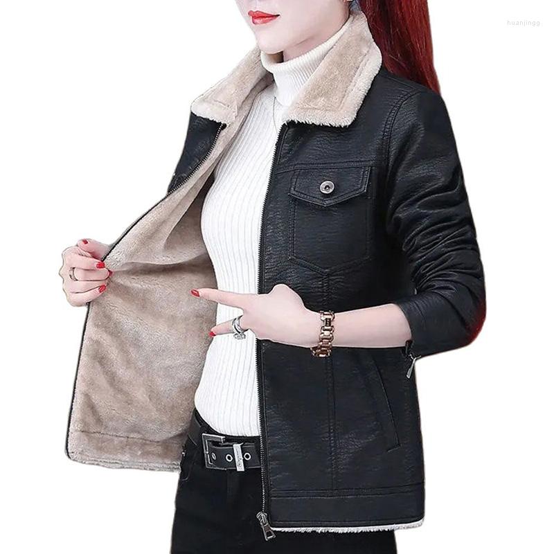 Women's Leather High Quality Short Women's Coat Autumn Winter PU Jacket Add Fleece Thickened Casual Outerwear Motorcycle Female, Black
Women's Leather High Quality Short Women's Coat Autumn Winter PU Jacket Add Fleece Thickened Casual Outerwear Motorcycle Female, Black