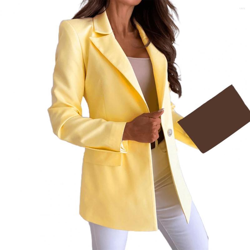 Women' Suits Office Lady Blazer Solid Color One Buttons Autumn Winter Turndown Collar Long Sleeve Jacket Streetwear, Yellow
Women' Suits Office Lady Blazer Solid Color One Buttons Autumn Winter Turndown Collar Long Sleeve Jacket Streetwear, Yellow