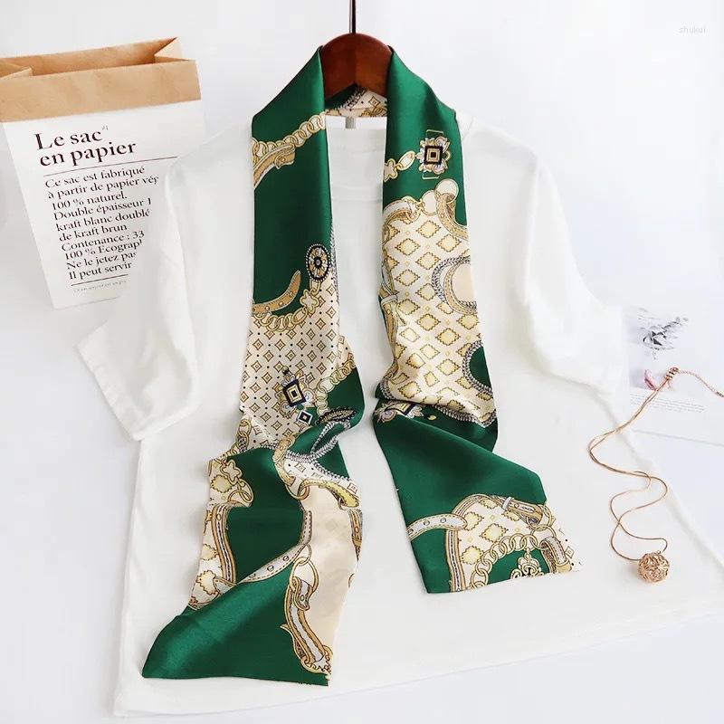 Scarves Silk Scarf Women Narrow Ribbon Luxury Printed Bufandas Female Hijab Headscarf Long Stole Designer Foulard 2022
Scarves Silk Scarf Women Narrow Ribbon Luxury Printed Bufandas Female Hijab Headscarf Long Stole Designer Foulard 2022