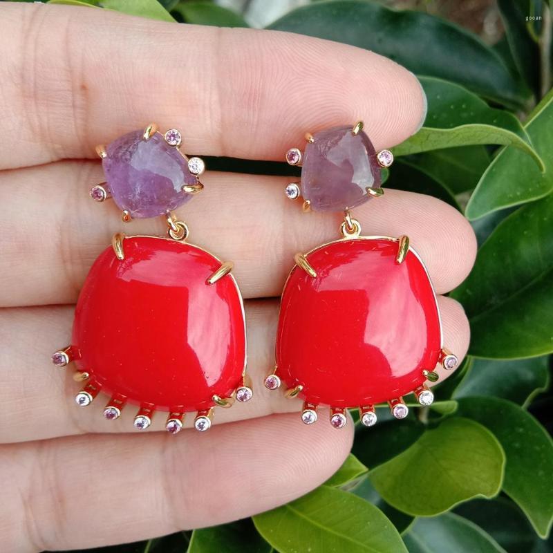 Stud Earrings Y.YING Fashion Earring Red Crystal Purple Amethyst Stones Jewelry Bijoux Wholesale
Stud Earrings Y.YING Fashion Earring Red Crystal Purple Amethyst Stones Jewelry Bijoux Wholesale