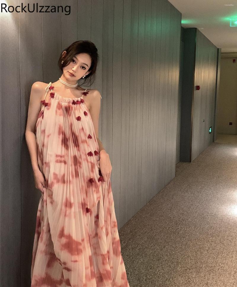 Casual Dresses Tie Dye Gradient Summer Midi Long Dress Folds Ruched Pleated Korean Clothing Fashion Y2k Boho Vintage Strap Maxi, Multi 
Casual Dresses Tie Dye Gradient Summer Midi Long Dress Folds Ruched Pleated Korean Clothing Fashion Y2k Boho Vintage Strap Maxi, Multi