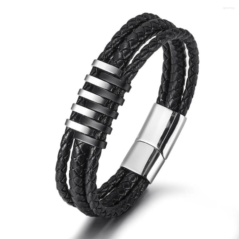Charm Bracelets ZG Men's Bracelet Vintage Leather Stainless Steel Wholesale Domineering Titanium Fashion Hand Braided Bangle Male
Charm Bracelets ZG Men's Bracelet Vintage Leather Stainless Steel Wholesale Domineering Titanium Fashion Hand Braided Bangle Male