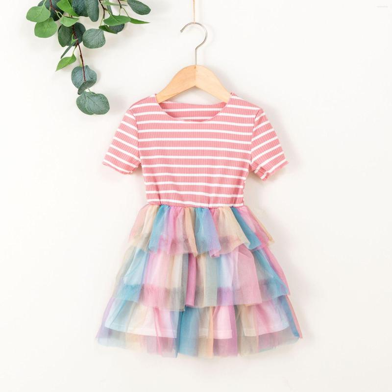 Girl Dresses Toddler Baby Casual Short Sleeve Dress Fashion Stripe Mesh Yarn Stitching Pleated A-line Infant Summer Outfits, Pink
Girl Dresses Toddler Baby Casual Short Sleeve Dress Fashion Stripe Mesh Yarn Stitching Pleated A-line Infant Summer Outfits, Pink