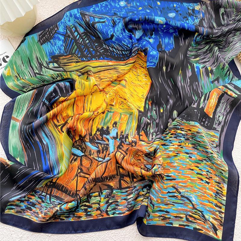 Scarves Autumn Winter Women's Satin Silk Scarfs Fashion Oil Painting Printing Neckerchiefs For Ladies Korean Party 70x70CM
Scarves Autumn Winter Women's Satin Silk Scarfs Fashion Oil Painting Printing Neckerchiefs For Ladies Korean Party 70x70CM