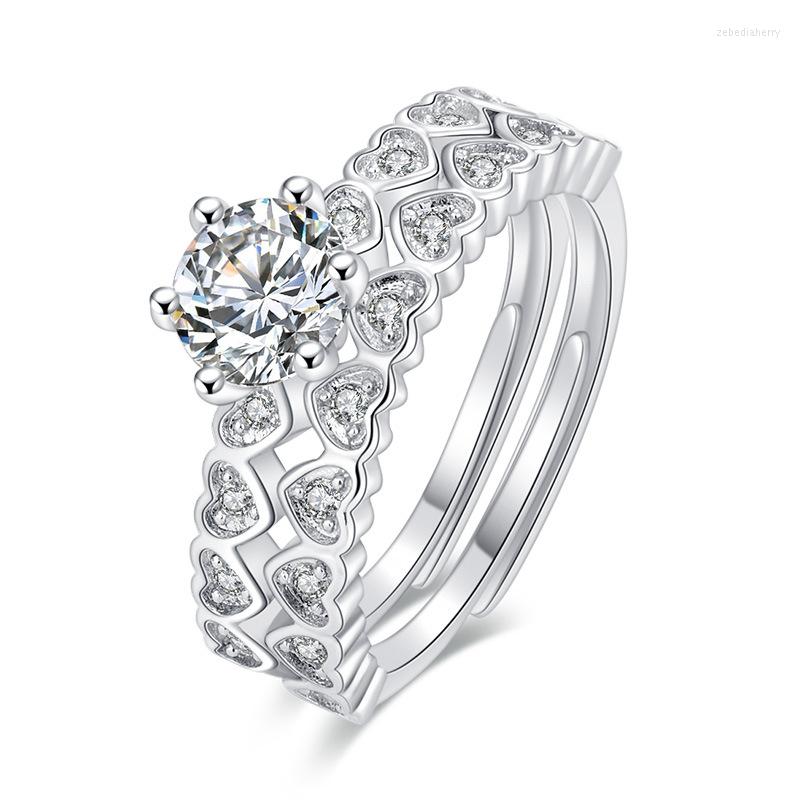 Wedding Rings 2 In 1 Love Heart Opening Ring Women Luxury Finger Romantic Birthday Gift For Girlfriend Fashion Zircon Stone Jewelry J205
Wedding Rings 2 In 1 Love Heart Opening Ring Women Luxury Finger Romantic Birthday Gift For Girlfriend Fashion Zircon Stone Jewelry J205