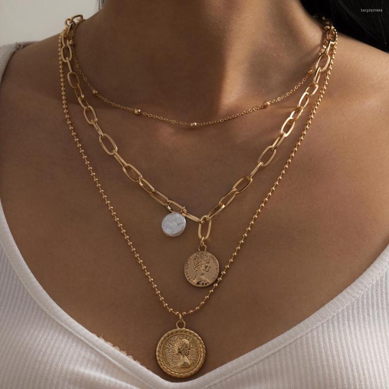 Chains Vintage Multi Layer Carved Coin Portrait Pendant Necklace For Women Baroque Pearl Beads Chain Fashion Jewelry 2022
Chains Vintage Multi Layer Carved Coin Portrait Pendant Necklace For Women Baroque Pearl Beads Chain Fashion Jewelry 2022