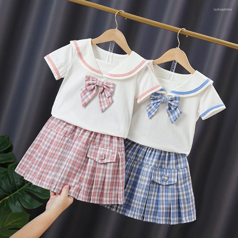 Clothing Sets Fashion Girls Summer Princess Plaid Skirt Suit Children's School Style Uniform Pleated Two-piece Set, Color at picture
Clothing Sets Fashion Girls Summer Princess Plaid Skirt Suit Children's School Style Uniform Pleated Two-piece Set, Color at picture