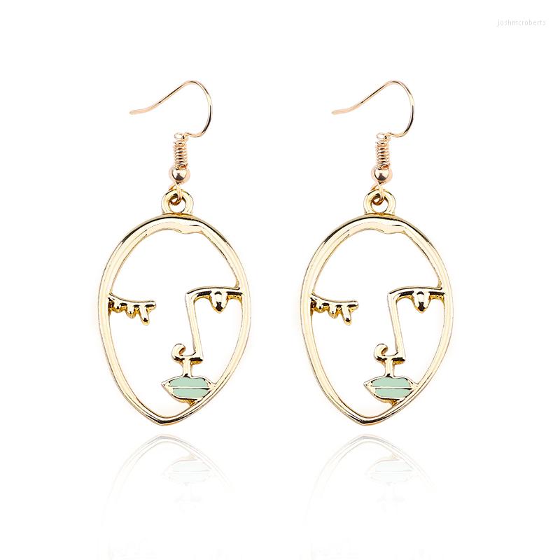 Dangle Earrings Fashion Abstract Face For Women Golden Exaggerated Openwork Metal Texture Facial Contour Color Lips Jewelry
Dangle Earrings Fashion Abstract Face For Women Golden Exaggerated Openwork Metal Texture Facial Contour Color Lips Jewelry