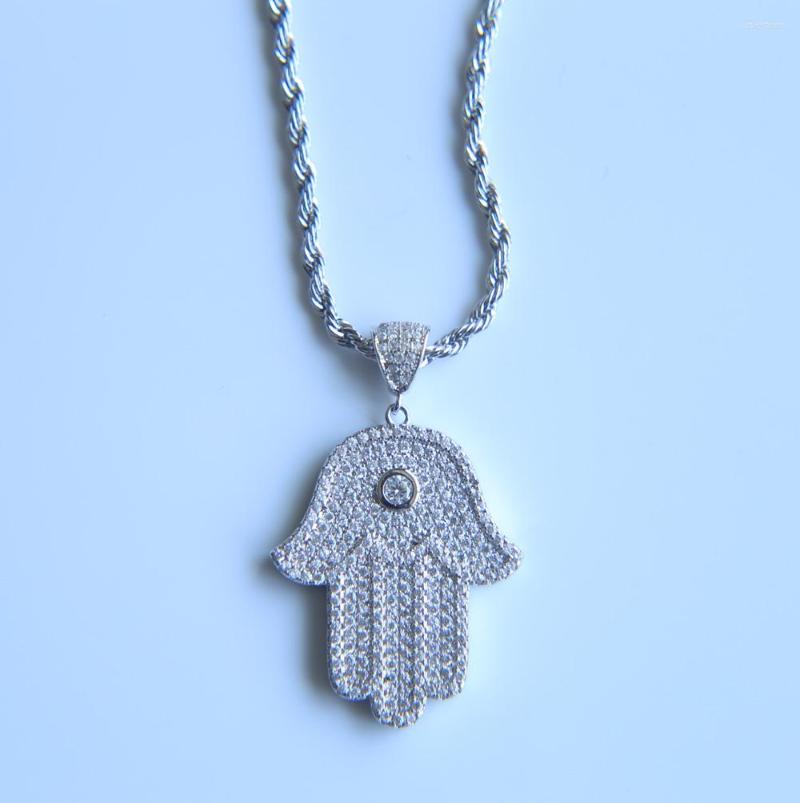 Chains 2022 Luxury Silver Color Micro Pave Cubic Zirconia Hamsa Hand Pendant Necklace Women Men Bling Hip Hop
Chains 2022 Luxury Silver Color Micro Pave Cubic Zirconia Hamsa Hand Pendant Necklace Women Men Bling Hip Hop