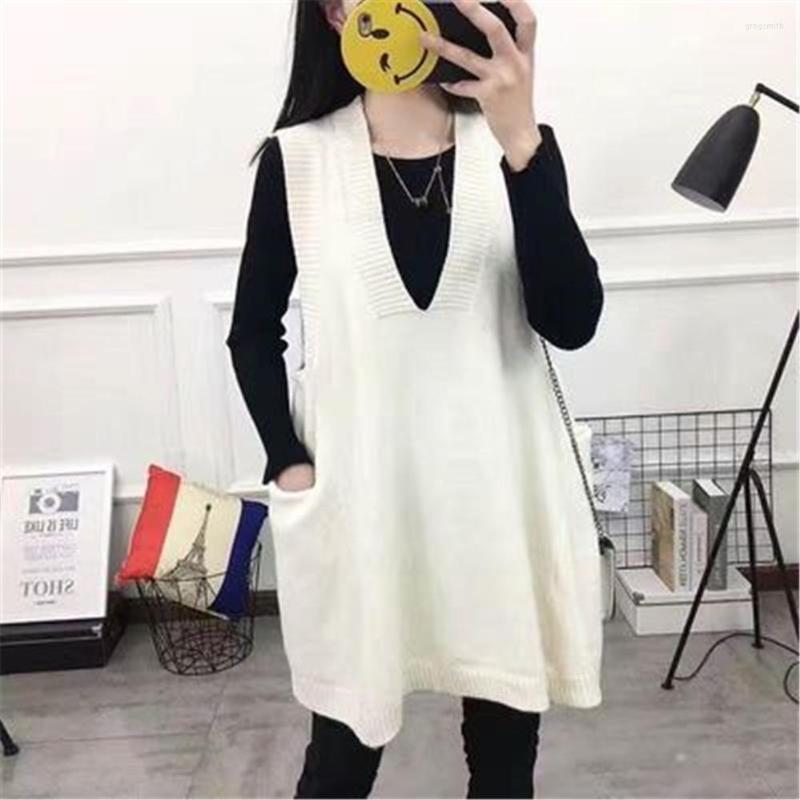 Women's Vests All-match Loose Leisure Trendy Pocket Classic Jumper Plus Size 4XL Womens Korean Sweater Vest Women V-neck Knitted Solid, White
Women's Vests All-match Loose Leisure Trendy Pocket Classic Jumper Plus Size 4XL Womens Korean Sweater Vest Women V-neck Knitted Solid, White