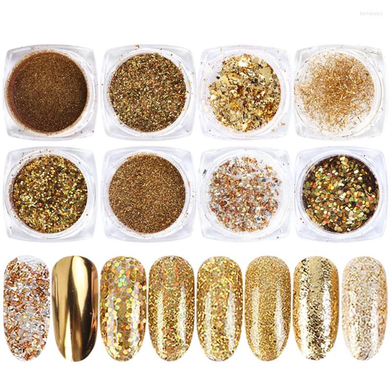 Nail Glitter 8 Box Mirror Gold Art Powder Set Holographic Aluminum Sequins Paillette Manicure Rubbing For Nails LY1506-07
Nail Glitter 8 Box Mirror Gold Art Powder Set Holographic Aluminum Sequins Paillette Manicure Rubbing For Nails LY1506-07