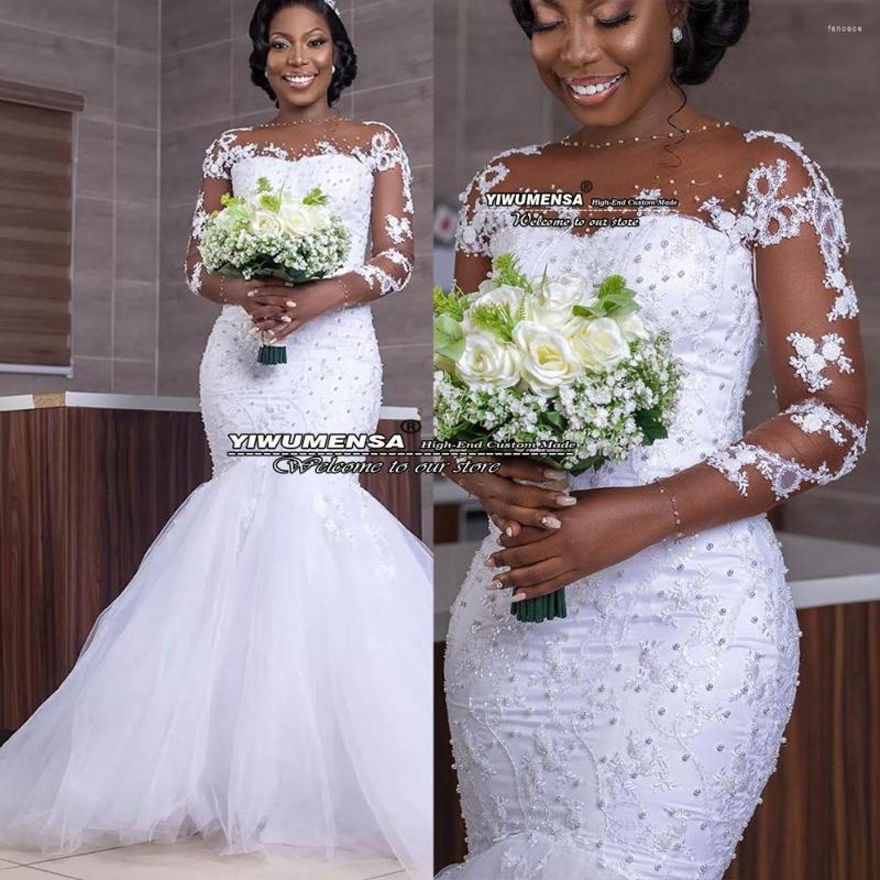 Wedding Dress Arabic African Mermaid Dresses Full Sleeves O Neck Sweep Train Bridal Gown Plus Size Bride Marriage Vestido De Novias, Model color
Wedding Dress Arabic African Mermaid Dresses Full Sleeves O Neck Sweep Train Bridal Gown Plus Size Bride Marriage Vestido De Novias, Model color