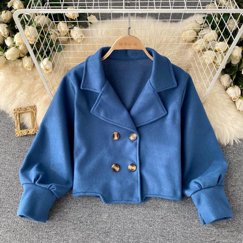 Women's Jackets Korean Retro Suit Wool Coat 2022 Female Small Man Foreign Style Loose Short Double Breasted Windbreaker, See chart 
Women's Jackets Korean Retro Suit Wool Coat 2022 Female Small Man Foreign Style Loose Short Double Breasted Windbreaker, See chart