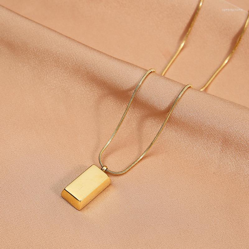 Chains Korean Stainless Steel Necklace For Women Summer Simple Pendant Choker Neck Version Of Small Gold Brick Custome Your Name
Chains Korean Stainless Steel Necklace For Women Summer Simple Pendant Choker Neck Version Of Small Gold Brick Custome Your Name