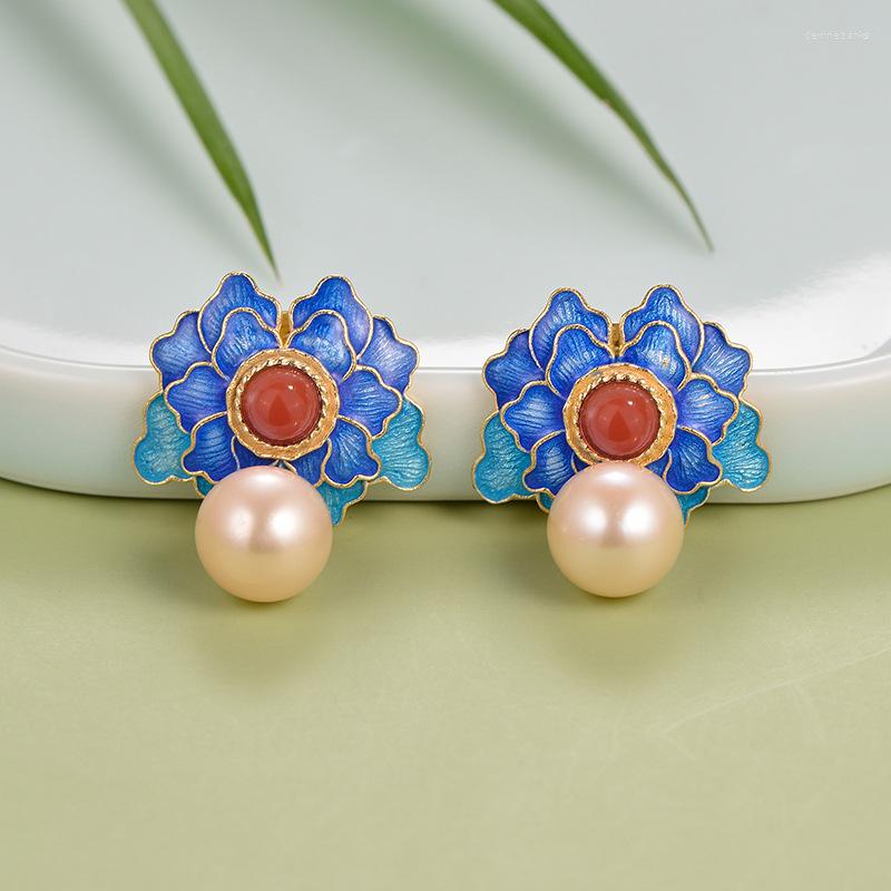 Dangle Earrings 925 Sterling Silver Freshwater Pearl Red Agate Enamel Drop Vintage Cloisonne Chinese Style Earring Gifts
Dangle Earrings 925 Sterling Silver Freshwater Pearl Red Agate Enamel Drop Vintage Cloisonne Chinese Style Earring Gifts