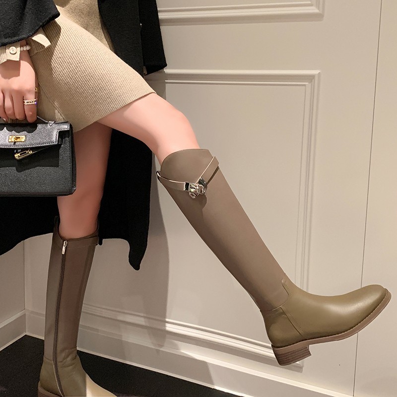 Boots Womens High Autumn Winter Low Heels Knee Zipper Black Brown Ladies Chelsea Shoes Brand 221114
Boots Womens High Autumn Winter Low Heels Knee Zipper Black Brown Ladies Chelsea Shoes Brand 221114