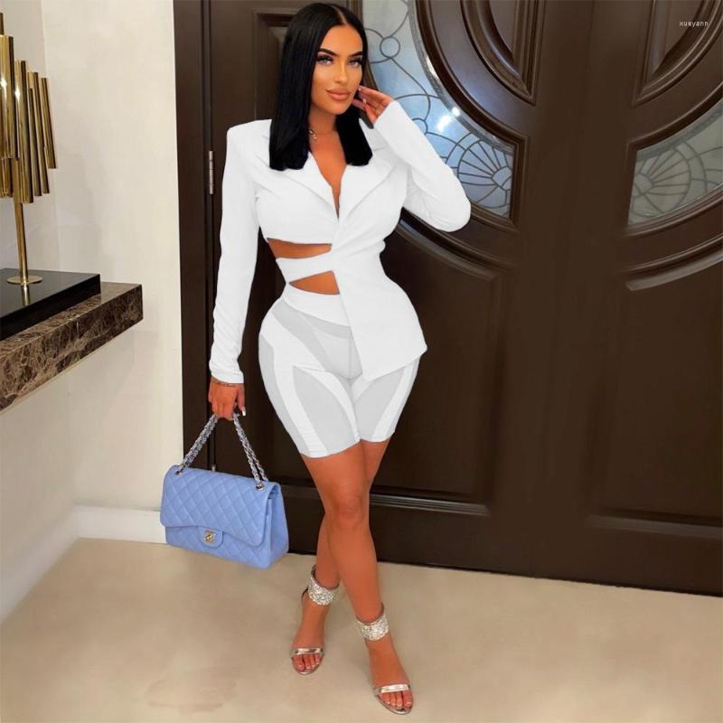 Women's Tracksuits Elegant Women Cutout Waist Bowknot Back Blazer And Mesh Shorts Suit Matching Two 2 Piece Set Outfit Street INS Tracksuit, Blue
Women's Tracksuits Elegant Women Cutout Waist Bowknot Back Blazer And Mesh Shorts Suit Matching Two 2 Piece Set Outfit Street INS Tracksuit, Blue