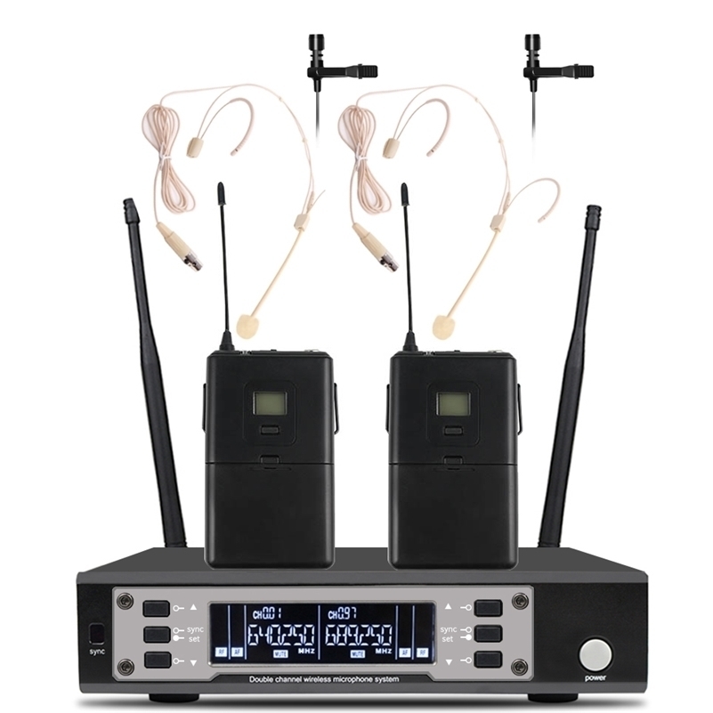 Microphones SOMLIMI EW135G4 UHF Long Dual Channel Professional Wireless Microphone System Stage Performance Dynamic 221115